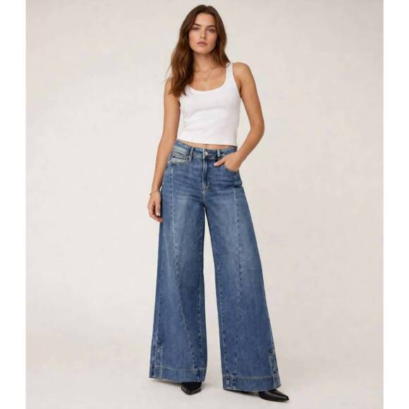 HIDDEN Denim - NEW HIDDEN center seam nori high rise wide jean in denim